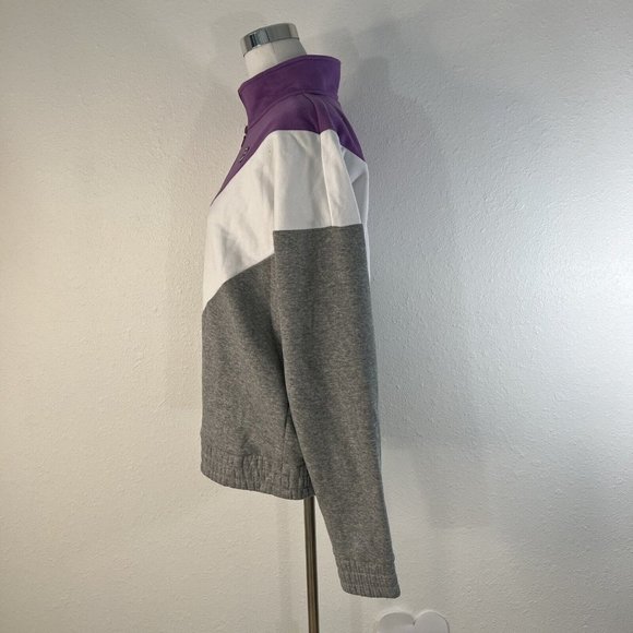 Fila Womens XL Purple White Grey Quarter Zip Pullover Sweatshirt Top NWOT - Picture 3 of 13
